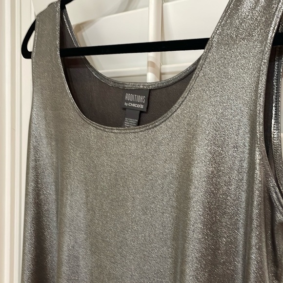 Additions by Chico’s Pewter Colored  tank top, Chico’s size 2 same as 12/14. - Picture 1 of 6